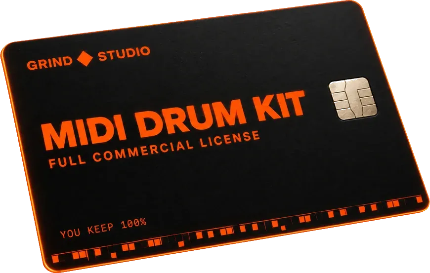 GRIND STUDIO MIDI Drum Kit license card: full commercial license, you keep 100%